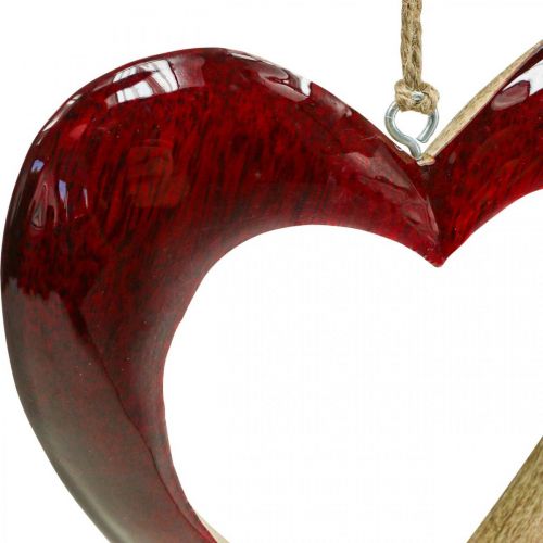 Produkt Serce drewniane, dekoracyjne serce do zawieszenia, dekoracja serca czerwona W15cm
