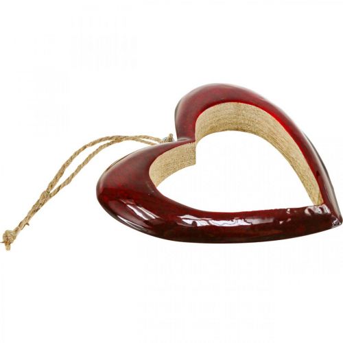 Produkt Serce drewniane, dekoracyjne serce do zawieszenia, dekoracja serca czerwona W15cm