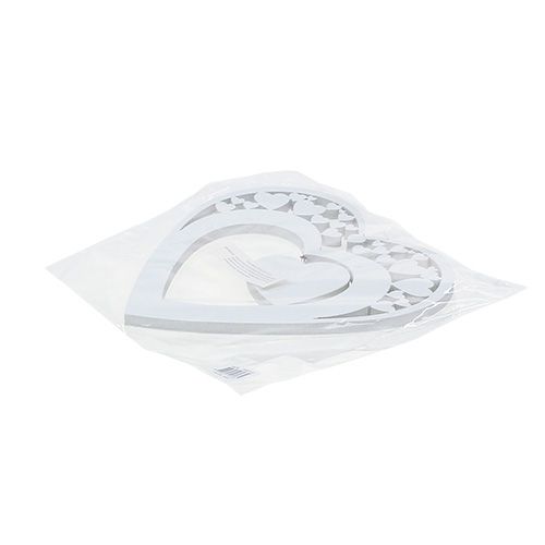 Floristik24 Serce do zawieszenia białe 23cm