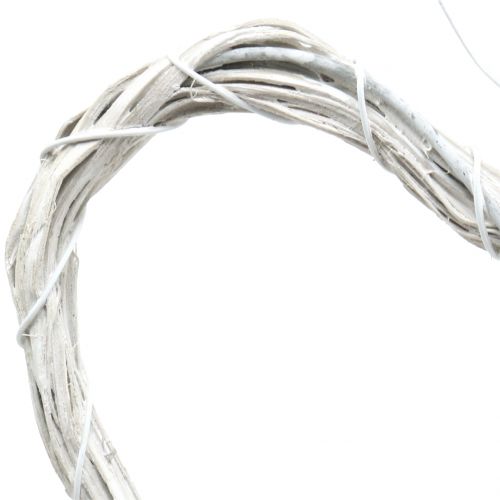 Produkt Rafia serduszko do zawieszenia biała 10cm 12szt.