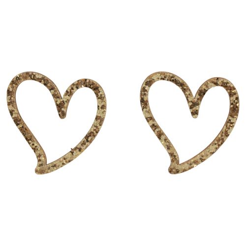 Produkt Dekoracja serca dekoracja rozproszona serca drewniana dekoracja stołu złota 5cm 48 szt