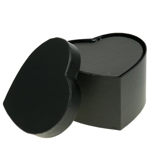 Floristik24 Pudełko na kwiaty serce czarne 18/20cm 2szt