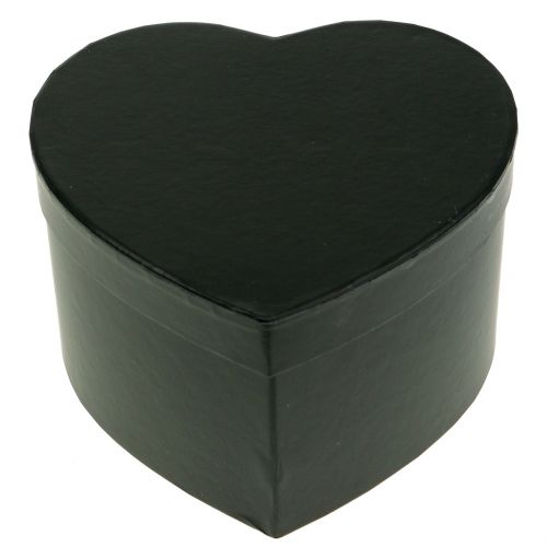 Floristik24 Pudełko na kwiaty serce czarne 18/20cm 2szt