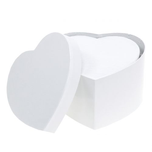Floristik24 Pudełko na kwiaty serce białe 14/16cm 2szt.