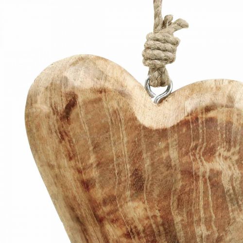 Produkt Drewniane serce serduszka z drewna zawieszka deco drewno mango wys.14cm 3szt