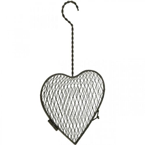 Floristik24 Metalowe serce, druciane serce, koszykowe serce Brązowe W16.5cm D31cm