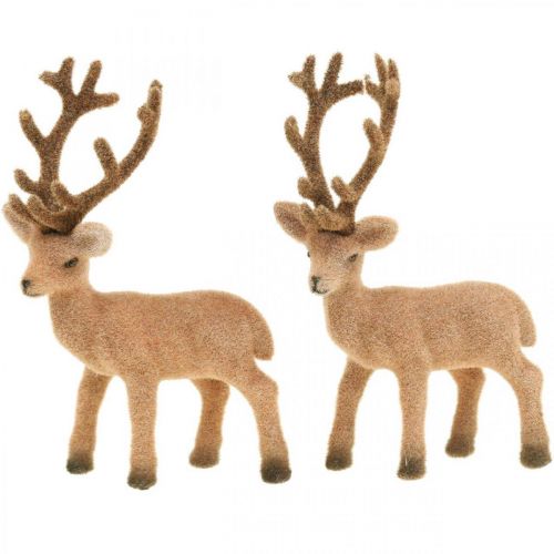 Produkt Dekoracyjny jeleń figurka dekoracyjna dekoracyjny renifer flokowany W17cm 6 szt