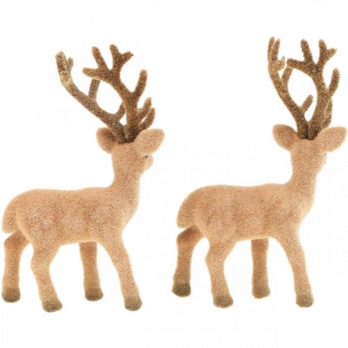 Produkt Dekoracyjny jeleń figurka dekoracyjna dekoracyjny renifer flokowany W17cm 6 szt