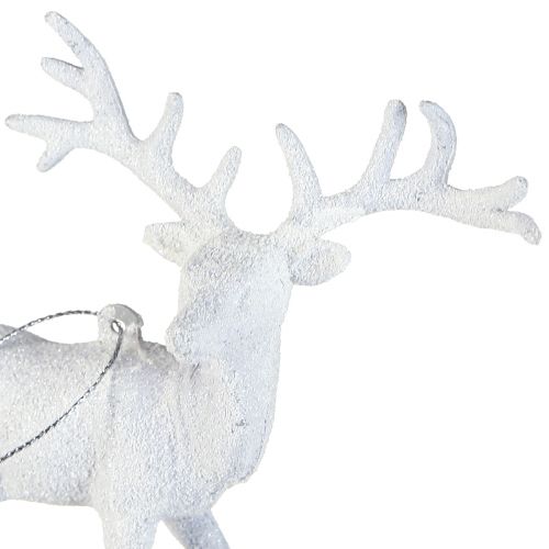 Produkt Dekoracja jelenia w kolorze białym Świąteczna zawieszka wys. 13,5cm 3szt