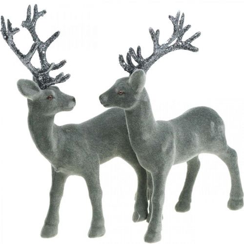 Floristik24 Dekoracyjna figura dekoracyjna jeleń Dekoracyjny renifer antracytowy wys. 20cm 2 sztuki
