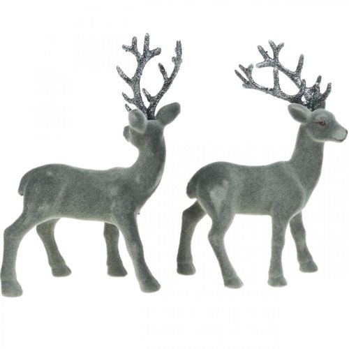 Floristik24 Dekoracyjna figura dekoracyjna jeleń Dekoracyjny renifer antracytowy wys. 20cm 2 sztuki