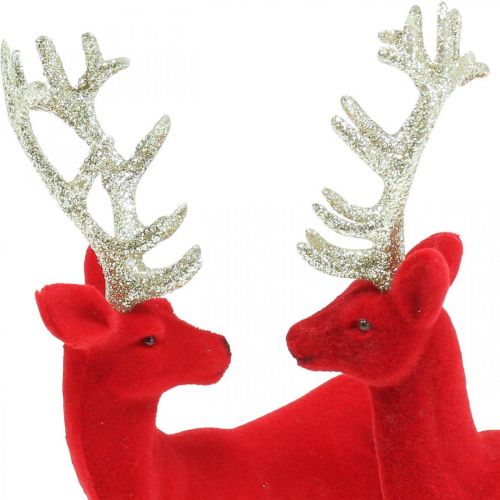 Floristik24 Deco figura dekoracyjna jeleń deco renifer czerwony W20cm 2szt