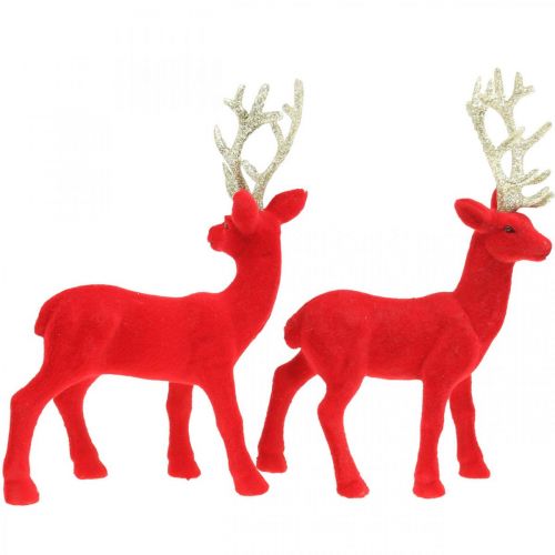 Floristik24 Deco figura dekoracyjna jeleń deco renifer czerwony W20cm 2szt