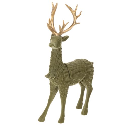 Dekoracyjna figura jelenia stojącego, zdobiona porożem, 31 cm kupić | Floristik24.pl
