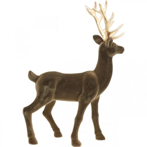 Produkt Dekoracyjny jeleń dekoracyjna figura dekoracyjna renifer flokowany brązowy wys.46cm