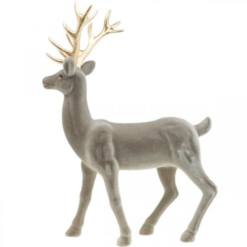 Produkt Dekoracyjny jeleń dekoracyjna figura dekoracyjna renifer flokowany szary wys.46cm