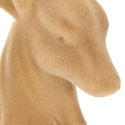 Dekoracyjna figurka leżącego jelenia z porożem, zdobienie flokowane, 58 cm | Floristik24.pl