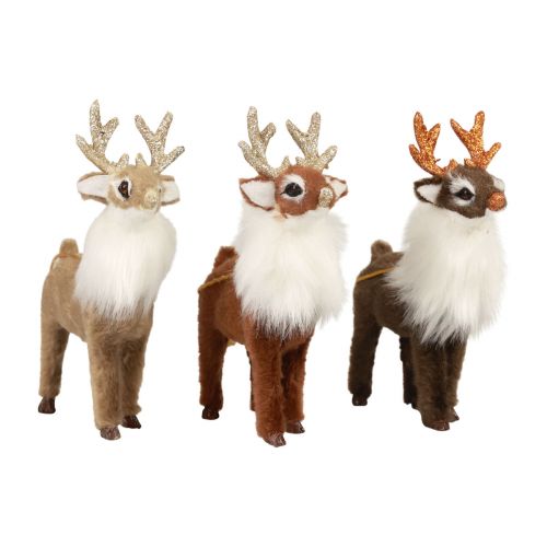 Figurki świąteczne dekoracja renifera wieszak dekoracyjny dekoracja stołu wys. 11cm 3szt