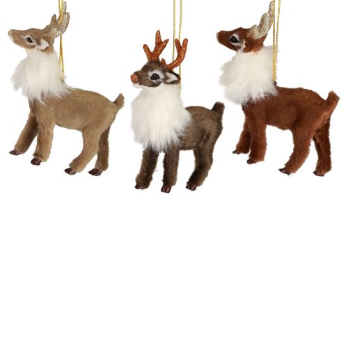 Figurki świąteczne dekoracja renifera wieszak dekoracyjny dekoracja stołu wys. 11cm 3szt