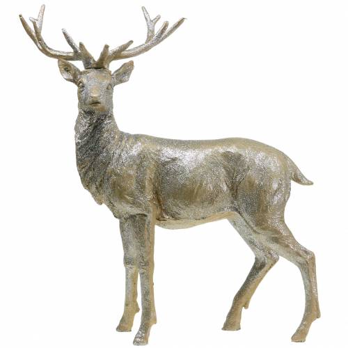 Floristik24 Deco jeleń szampański brokat 44cm