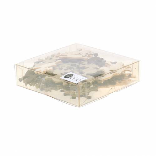 Floristik24 Ozdoba rozproszona jeleń z drewna biały, brązowy, naturalny 4cm 72 szt