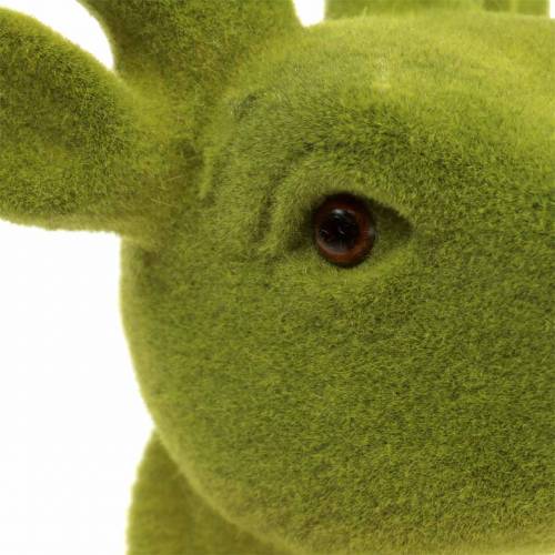 Produkt Deco Deer Head Flocked Moss Green 30cm x 23cm