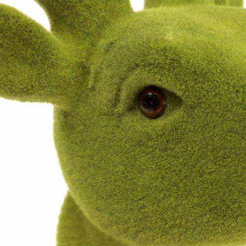 Floristik24 Deco Deer Head Flocked Moss Green 30cm x 23cm
