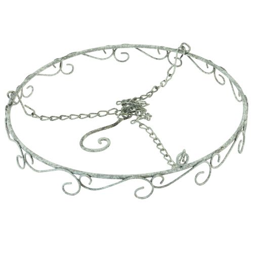 Produkt Wisząca dekoracja metalowy pierścień dekoracyjny biały shabby chic Ø30cm W30cm