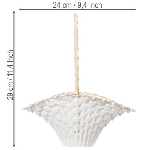 Kosz ślubny dla dziewczynki z kwiatami 24 cm x 17 cm | Floristik24.pl