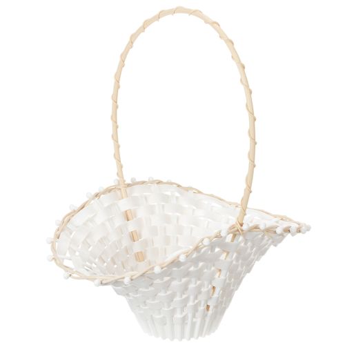 Kosz ślubny dla dziewczynki z kwiatami 24 cm x 17 cm | Floristik24.pl