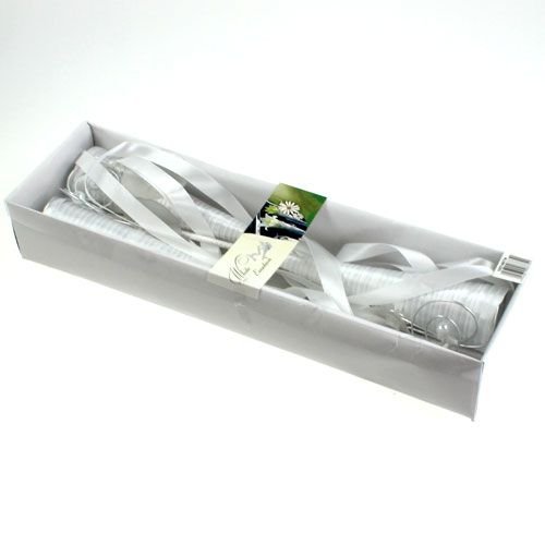 Floristik24 Woreczek satynowy biały 40cm 3szt.