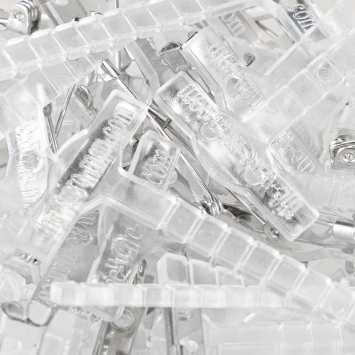 Produkt Spinki ślubne transparentne/srebrne 5 cm 50 szt.