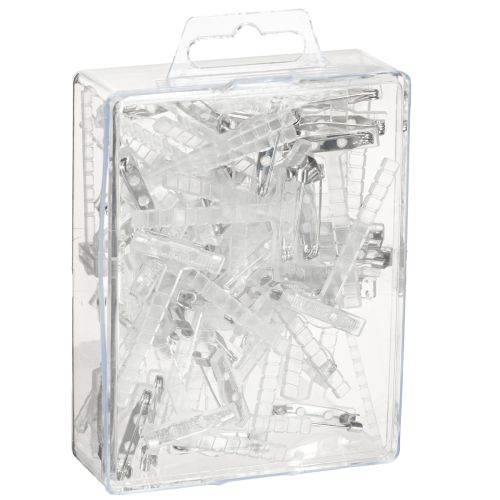 Produkt Spinki ślubne transparentne/srebrne 5 cm 50 szt.