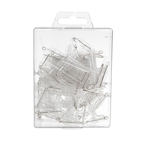 Produkt Wpinka ślubna transparentna/srebrna 5cm 50 szt