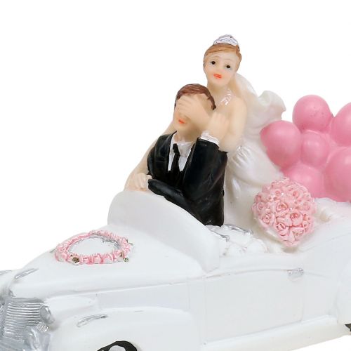 Floristik24 Figurka ślubna Para Młoda w samochodzie 16cm