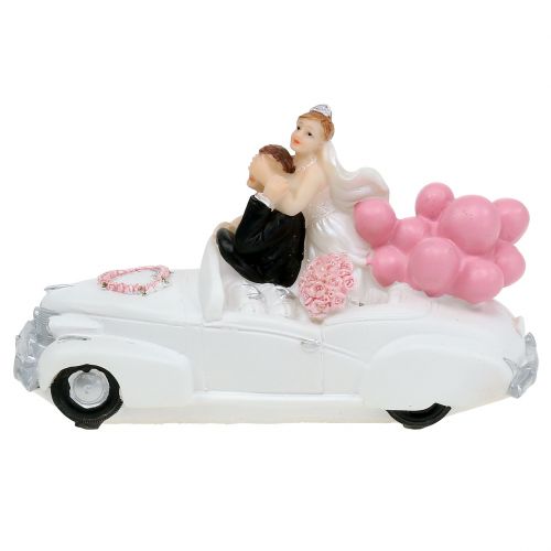 Floristik24 Figurka ślubna Para Młoda w samochodzie 16cm
