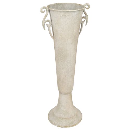 Wysoki ozdobny trofeum, zabytkowy wazon metalowy szary Ø15cm W50cm