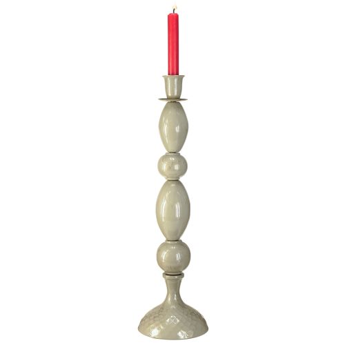 Produkt Wysoki świecznik metalowy w kolorze szarego złota 51cm