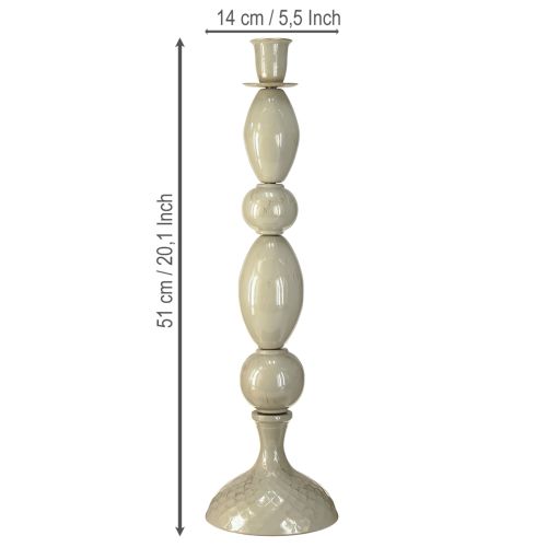 Produkt Wysoki świecznik metalowy w kolorze szarego złota 51cm