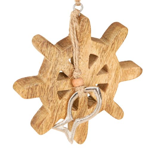 Produkt Drewniana ozdoba na kierownicę metalowa zawieszka ryba Ø12cm 3szt
