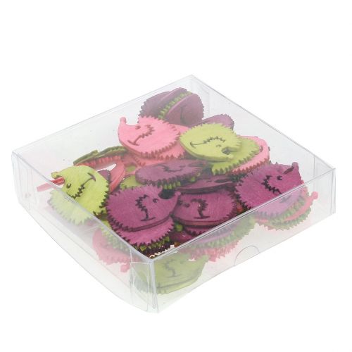 Floristik24 Figurki jeżyka drewniane rozproszone dekoracje mix kolorowe 4cm 72 szt