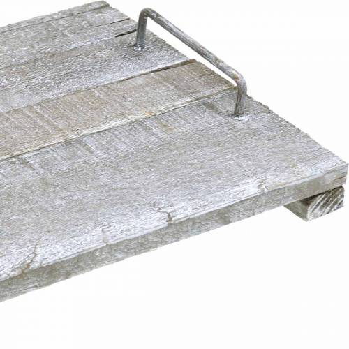 Floristik24 Drewniana taca z nóżkami, dekoracja stołu w stylu shabby chic, taca ozdobna, vintage 50cm