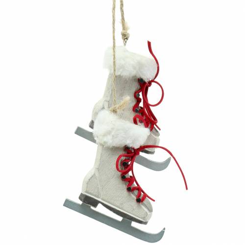 Floristik24 Łyżwy drewniane białe do zawieszenia 8cm 3 szt