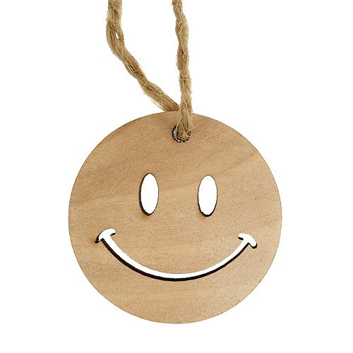 Produkt Drewniana zawieszka Emoticon Emoticon® Ø4cm naturalna 24 szt