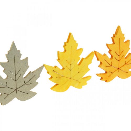 Dekoracja rozsypanka jesienna, liście klonu, liście jesienne Złote, pomarańczowe, żółte 4cm 72szt.