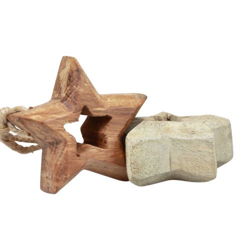 Produkt Drewniane zawieszki drewniane gwiazdki naturalne ozdoby choinkowe Ø4,5cm 8 sztuk