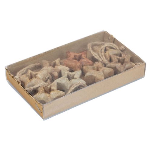 Produkt Drewniane zawieszki drewniane gwiazdki naturalne ozdoby choinkowe Ø4,5cm 8 sztuk