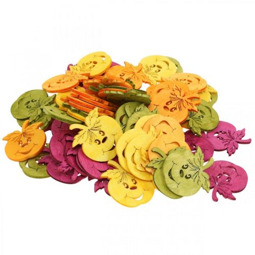 Produkt Dekoracja rozproszona śmiejące się jabłko, jesień, dekoracja stołu, krab jabłko pomarańczowe, żółte, zielone, różowe wys. 3,5 cm szer. 4 cm 72 sztuki