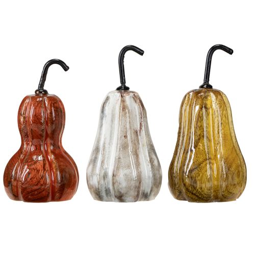 Produkt Drewniana gruszka dekoracja z drewna gruszkowego jesień czerwony żółty biały 12×6cm 3 sztuki