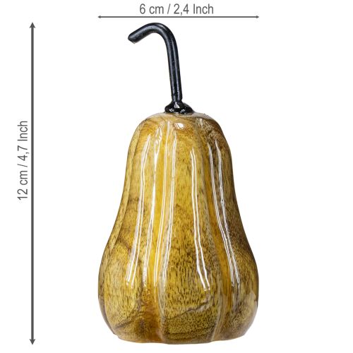 Produkt Drewniana gruszka dekoracja z drewna gruszkowego jesień czerwony żółty biały 12×6cm 3 sztuki